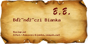 Bánóczi Bianka névjegykártya